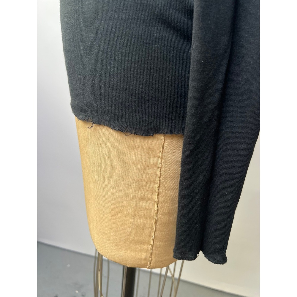 Ralph Lauren Sport Black Pima Cotton Lyocell Turtleneck Top Small Raw Hem - Picture 6 of 8